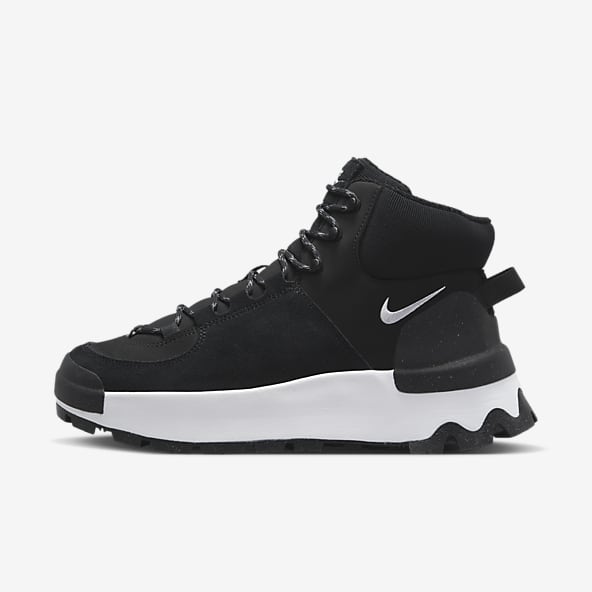 Leather nike high tops all black online